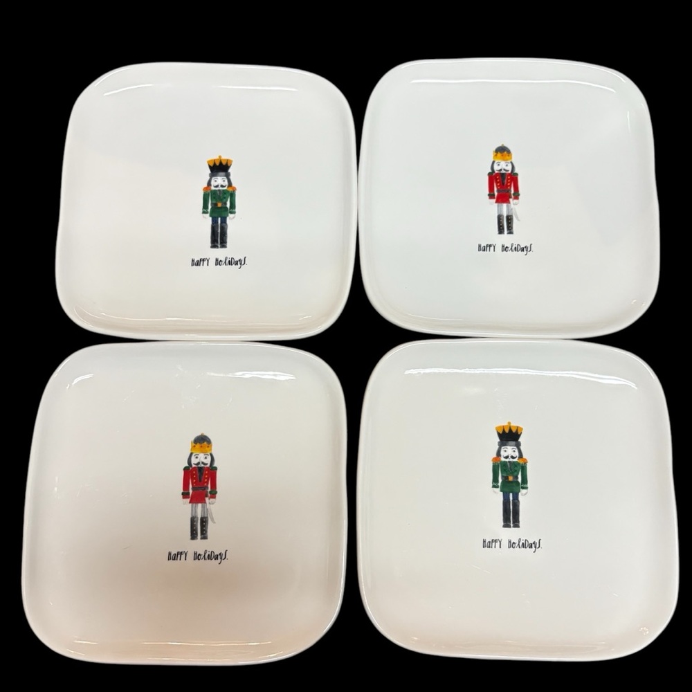 Rae Dunn Christmas Plates set of 4